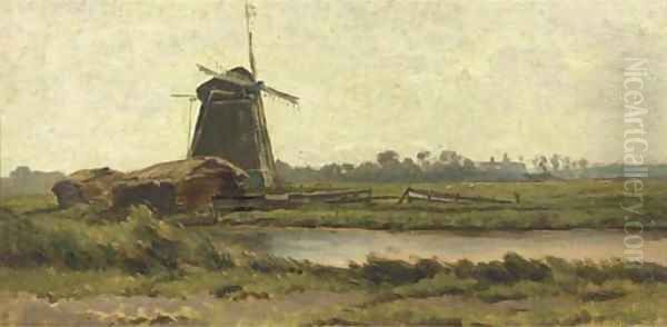 A polderlandscape at dawn Oil Painting by Caesar Van Everdingen