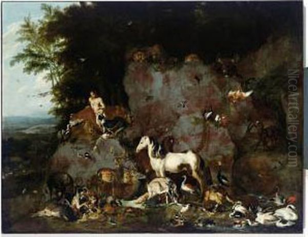 Carl Borromaus Andreas Ruthart 
 

 
 Adam Naming All Animals (gen. 2:19-21) Oil Painting by Carl Borromaus Andreas Ruthart