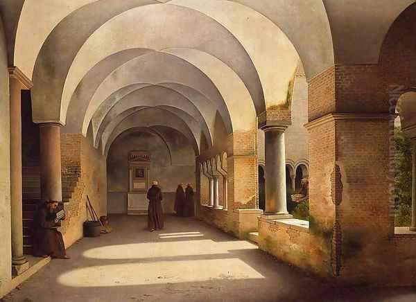 The Cloisters, San Lorenzo fuori le mura Oil Painting by Christoffer Wilhelm Eckersberg