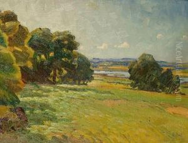 Landscape With Grazing Cattle by Albert Rutherston