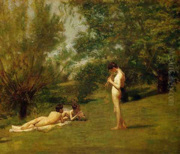 Arcadia Oil Painting by Thomas Cowperthwait Eakins