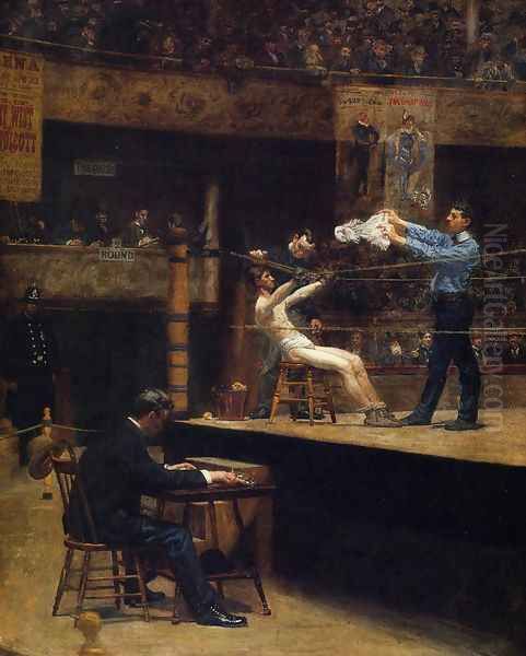 Between Rounds Oil Painting by Thomas Cowperthwait Eakins