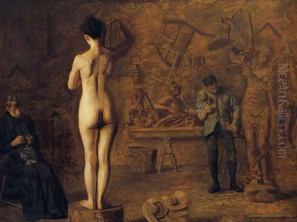 William Rush (1756-1833) carving his Allegorical Figure of the Schuylkill River, 1908 Oil Painting by Thomas Cowperthwait Eakins