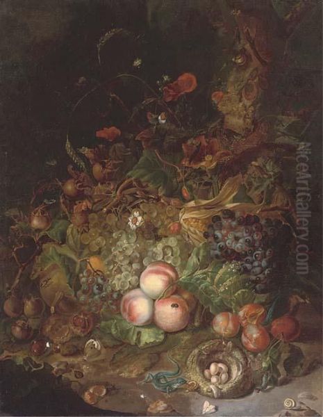 Apples Oil Painting by Rachel Ruysch