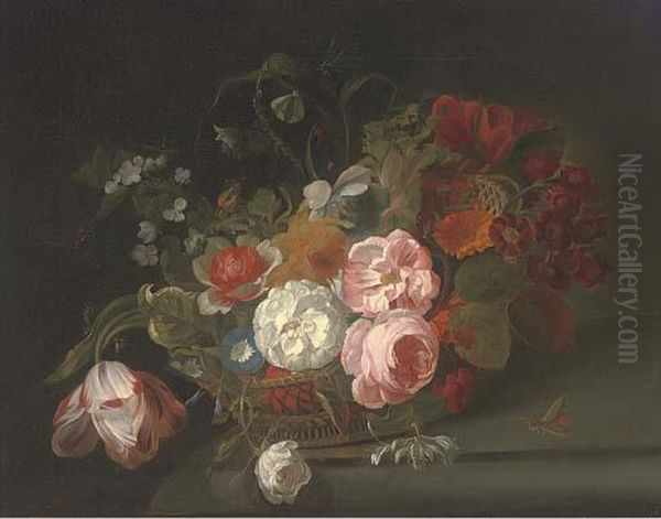 Roses Oil Painting by Rachel Ruysch