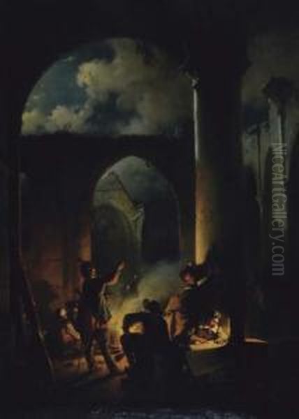 Secret Meeting Among The Ruins Oil Painting by Jan Michael Ruyten