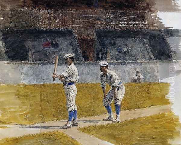 Baseball Players Practicing Oil Painting by Thomas Cowperthwait Eakins