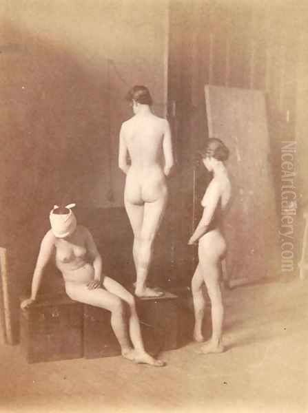 Three Female Nudes, c.1883 Oil Painting by Thomas Cowperthwait Eakins