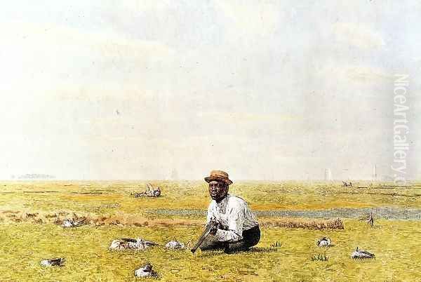 Whistling for Plover, 1874 Oil Painting by Thomas Cowperthwait Eakins