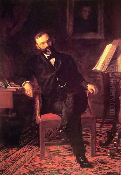 Dr John H. Brinton Oil Painting by Thomas Cowperthwait Eakins