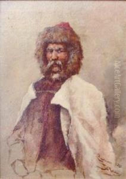 Hucul (1880) Oil Painting by Tadeusz Rybkovski