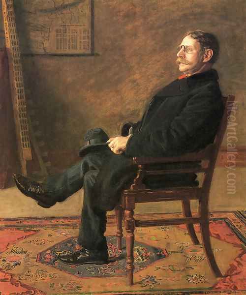 Frank Jay St. John Oil Painting by Thomas Cowperthwait Eakins