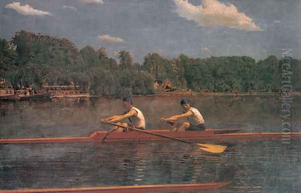 The Biglin Brothers Racing Oil Painting by Thomas Cowperthwait Eakins