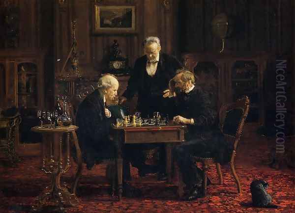 The Chess Players Oil Painting by Thomas Cowperthwait Eakins