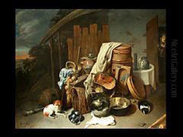 Kuchenutensilien Oil Painting by David The Younger Ryckaert