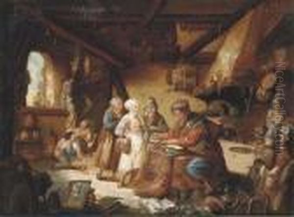 An Alchemist In His Workshop Oil Painting by David The Younger Ryckaert