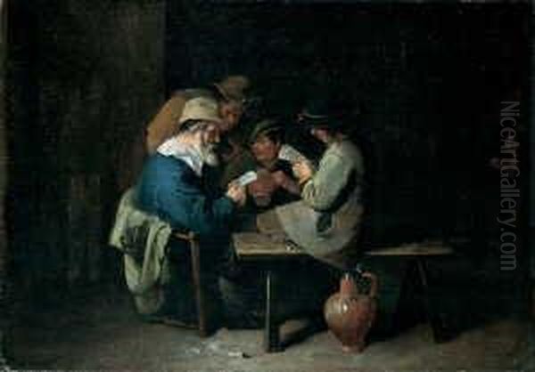 Die Kartenspieler. Oil Painting by David The Younger Ryckaert