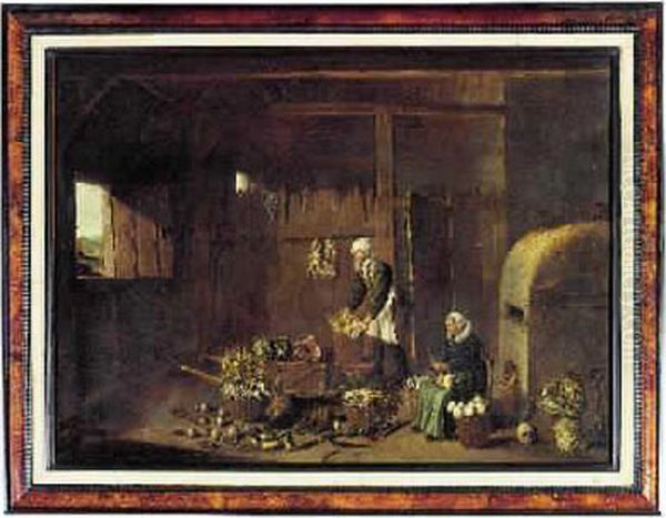 Interieur De Cellier Oil Painting by Frans, Francois Ryckhals