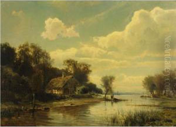 The Fisherman's Hut Oil Painting by Gustaf Rydberg