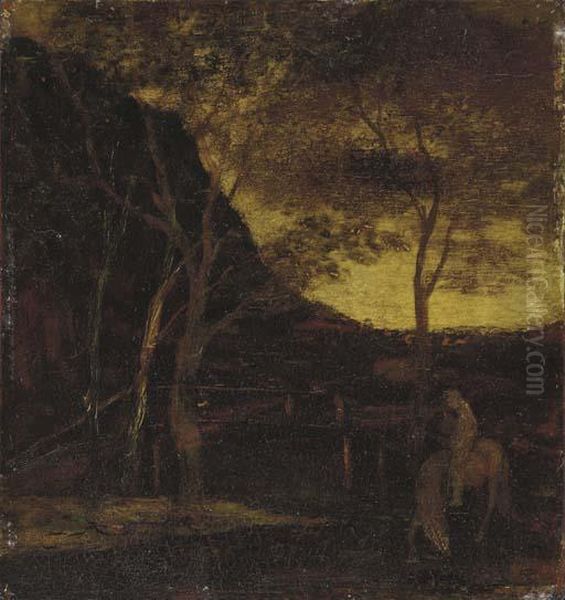 At The Ford Oil Painting by Albert Pinkham Ryder