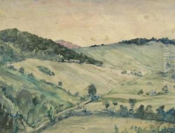 Hills Landscape Oil Painting by Chauncey Foster Ryder