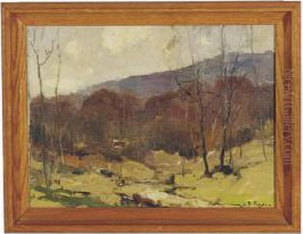 Mountain Valley Landscape Oil Painting by Chauncey Foster Ryder