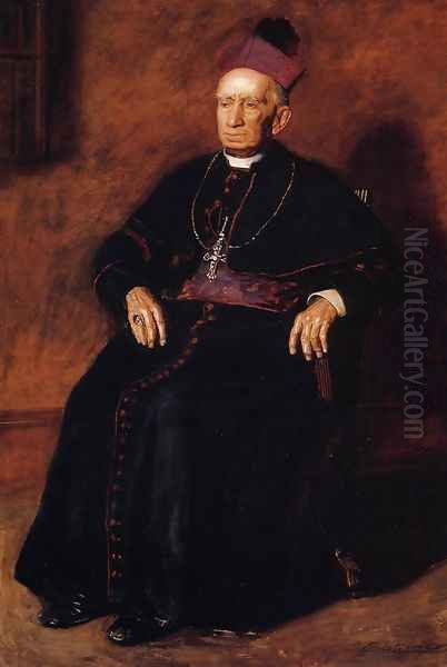 Portrait of Archbishop William Henry Elder Oil Painting by Thomas Cowperthwait Eakins