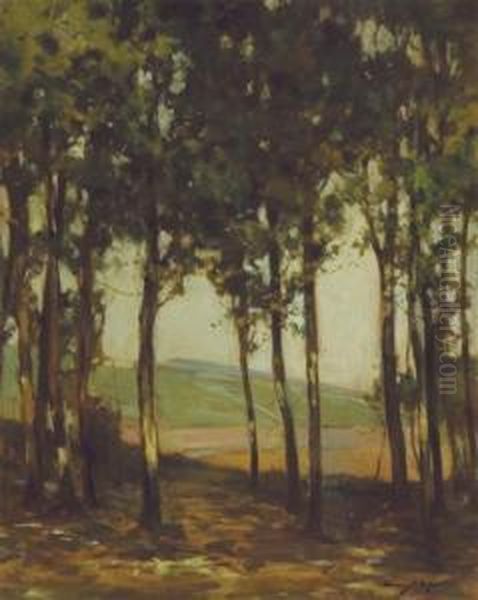 Grove & Vista, Country Path Oil Painting by Chauncey Foster Ryder