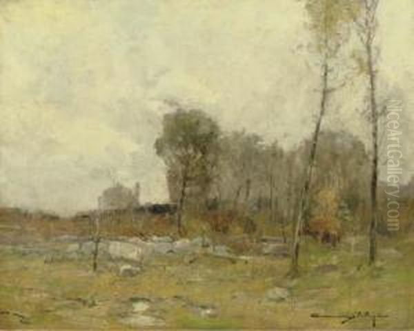 Autumn Landscape Oil Painting by Chauncey Foster Ryder