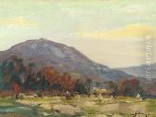 Mountain At Hoosatonic Oil Painting by Chauncey Foster Ryder