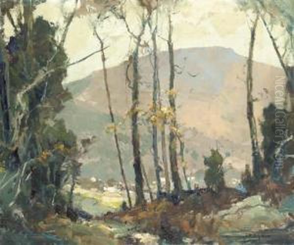 Village In The Valley Oil Painting by Chauncey Foster Ryder