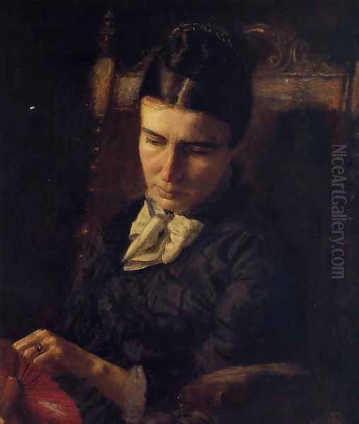 Portrait of Sarah Ward Brinton Oil Painting by Thomas Cowperthwait Eakins