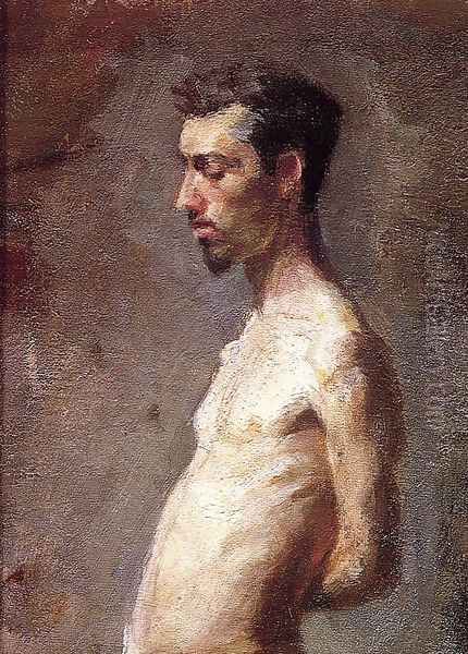 Wallace Posing Oil Painting by Thomas Cowperthwait Eakins