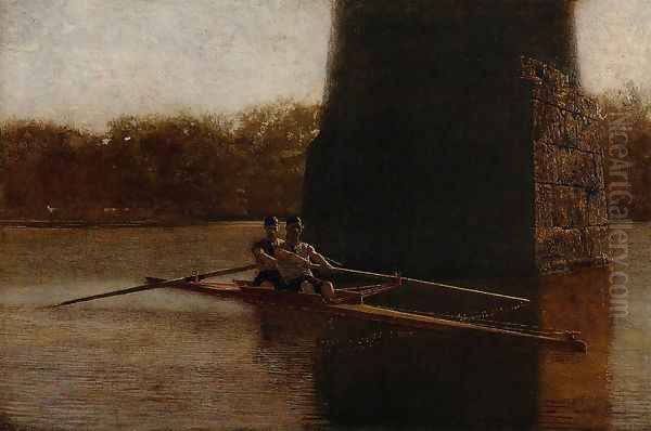 The Pair-Oared Scull Oil Painting by Thomas Cowperthwait Eakins