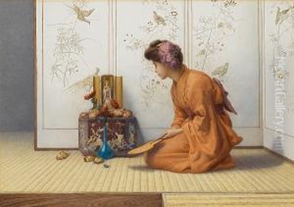 An Offering Of Flowers Oil Painting by Henry Ryland