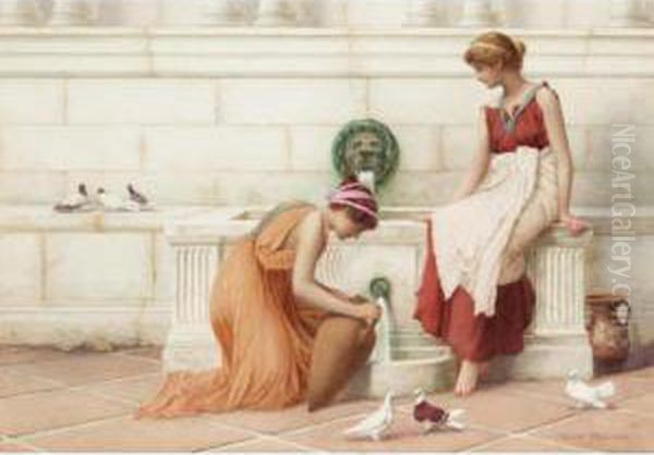 At The Fountain Oil Painting by Henry Ryland