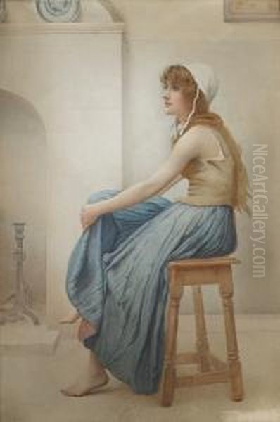 Fireside Reverie Oil Painting by Henry Ryland