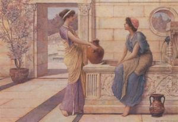 Conversation At The Well Oil Painting by Henry Ryland