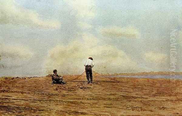 Mending the Net, 1882 Oil Painting by Thomas Cowperthwait Eakins