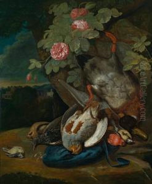 Natura Morta Venatoria Con Pernici Oil Painting by Pieter Andreas Rysbrack