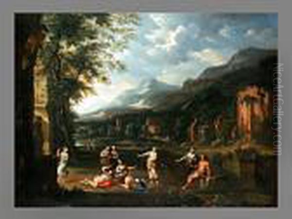 Heroische Landschaft Mit Herkules Im Garten Der Hesperiden Oil Painting by Pieter Rysbrack