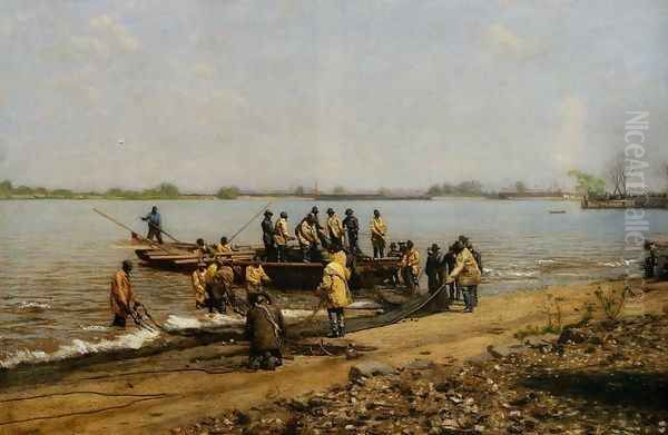 Shad Fishing at Gloucester on the Delaware River 2 Oil Painting by Thomas Cowperthwait Eakins