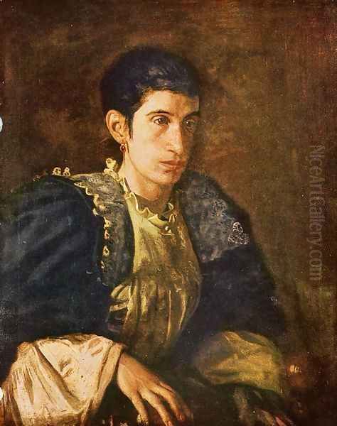 Signora Gomez d'Arza Oil Painting by Thomas Cowperthwait Eakins