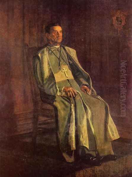 Monsignor Diomede Falconia Oil Painting by Thomas Cowperthwait Eakins