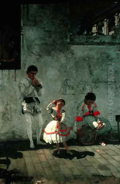 Street Scene in Seville Oil Painting by Thomas Cowperthwait Eakins