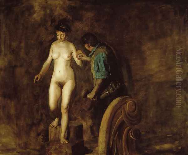 William Rush and his Model Oil Painting by Thomas Cowperthwait Eakins