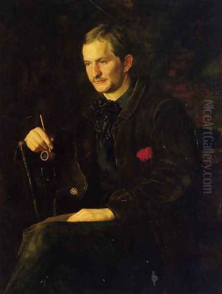 The Art Student (or Portrait of James Wright) Oil Painting by Thomas Cowperthwait Eakins