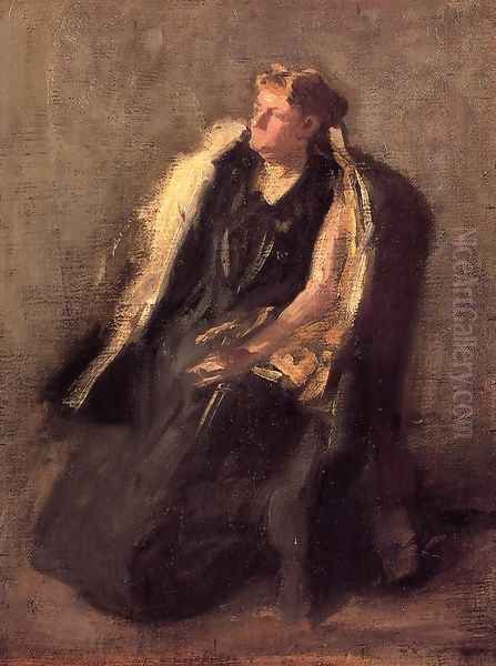 Portrait of Mrs. Hubbard (sketch) Oil Painting by Thomas Cowperthwait Eakins