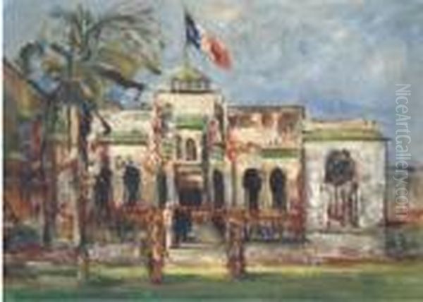 La Revue Des Troupes Devant L'ambassade De France En Egypte by Georges-Hanna Sabbagh