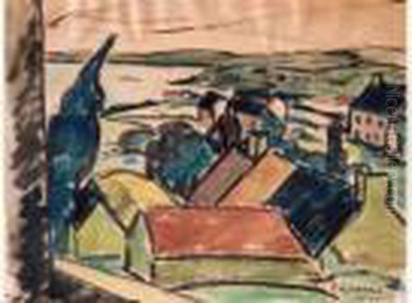 Village Au Bord De Mer (1920) by Georges-Hanna Sabbagh